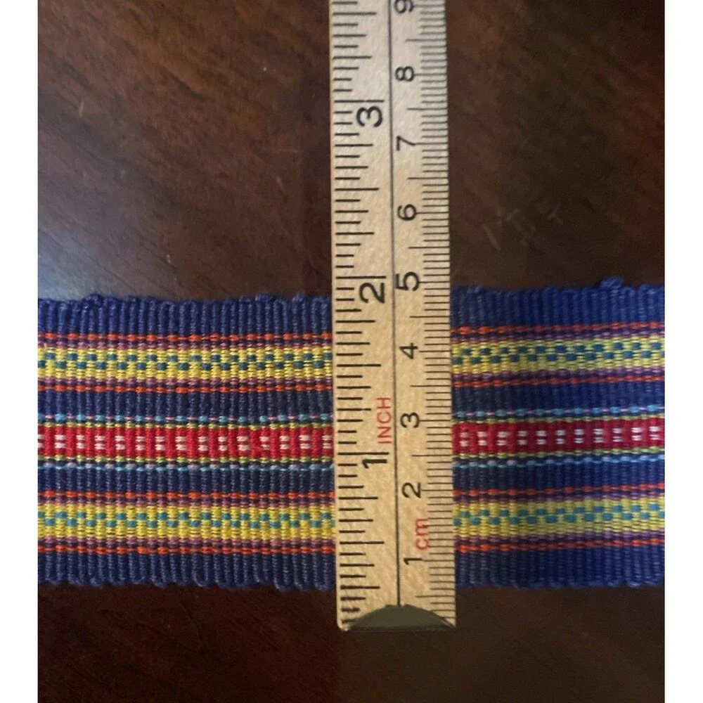 Vintage Woven Textile Sash Belt Tie Multi Color Stripe Hippie Gypsy Western Wrap